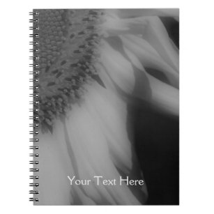 Black And White Sunflower Petals Notebook