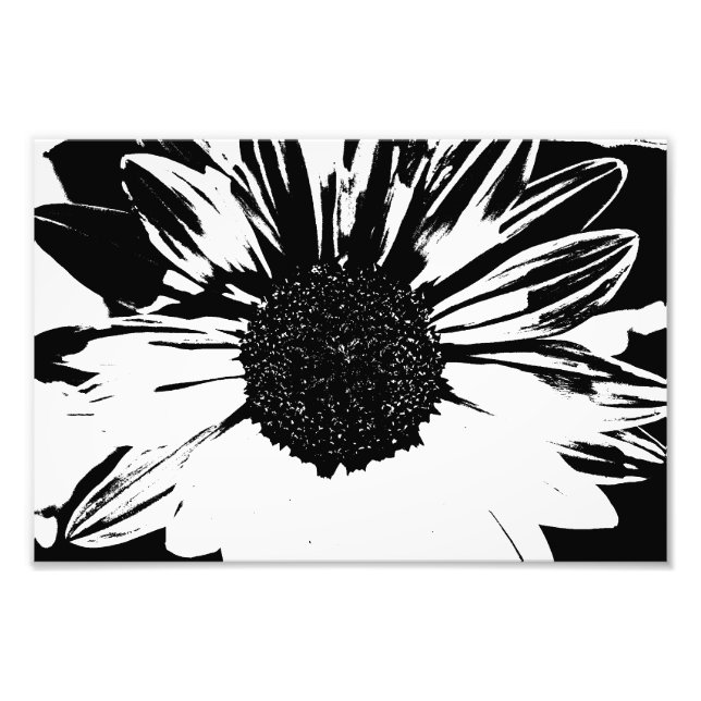 Black and White Sunflower Print (Front)