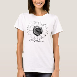 Black and White Sunflower  T-Shirt