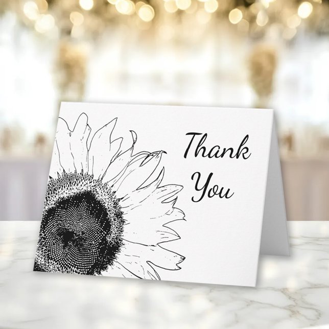 Black and White Sunflower Thank You (Creator Uploaded)