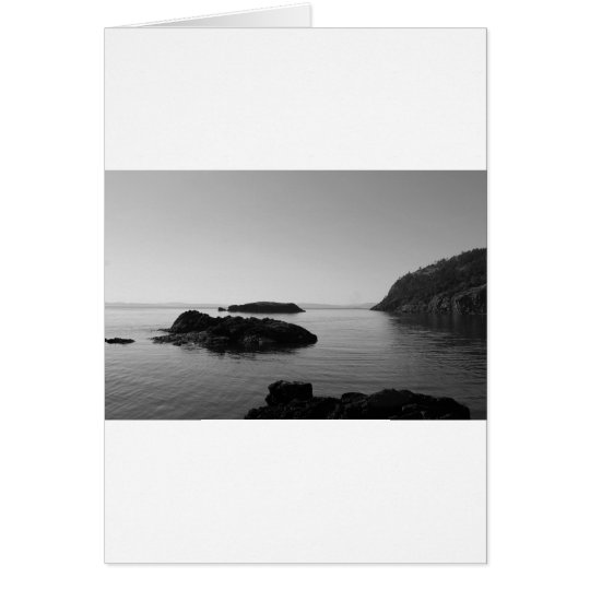 Black and White Sunset Ocean Scene Card