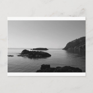 Black and White Sunset Ocean Scene Postcard