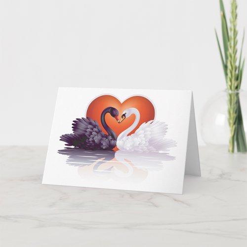 Black And White Swans Greeting Cards