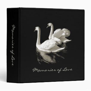Black And White Swans Romantic Binder