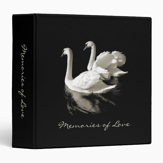 Black And White Swans Romantic Binder (Front/Spine)