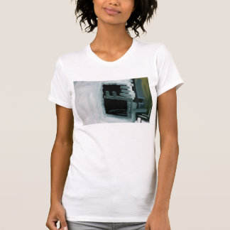 Black and White Swiped Abstract Printed Tshirt