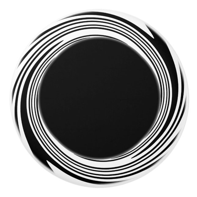 Black and White Swirl Accent Knob (Front)