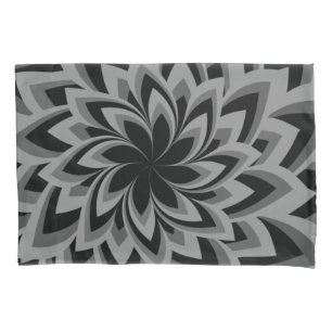 BLACK AND WHITE SWIRL FLOWERS   PILLOW CASE