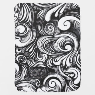 Black And White Swirl Pattern Baby Blanket
