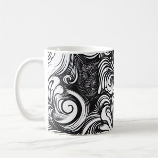 Black And White Swirl Pattern Coffee Mug
