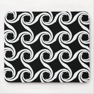 Black and White Swirl Pattern Mousepad