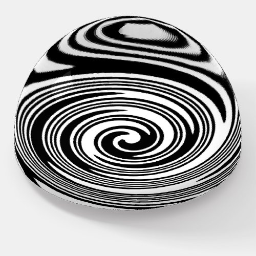 Black and white swirl pattern paperweight