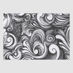 Black And White Swirl Pattern Tissue Paper