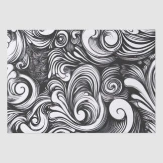 Black And White Swirl Pattern Tissue Paper