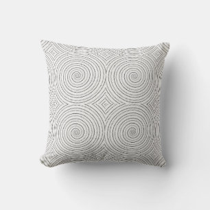 Black and white swirl pillow
