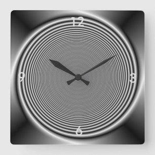 Black and White Swirl > Wall Clock