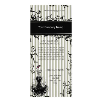 Black and White Swirled Striped Rack Card