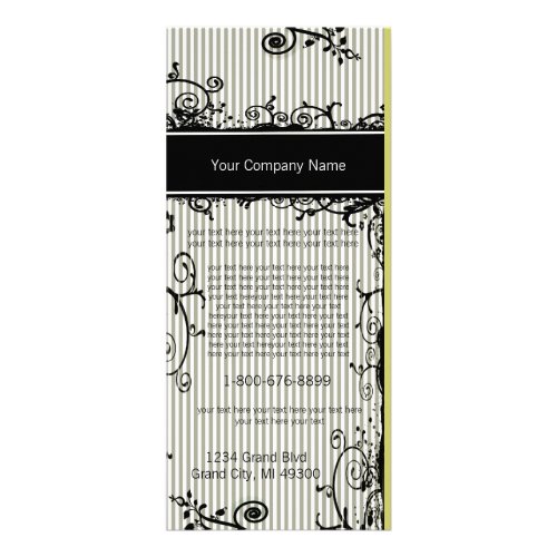 Black and White Swirled Striped Rack Card