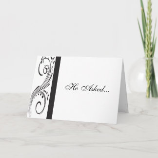 Black and White Swirls Engagement Announcement