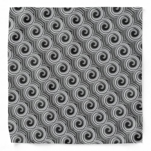 black and white swirls modern contempory bandana