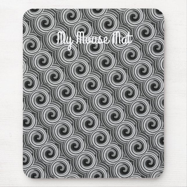 black and white swirls modern contempory   mouse pad (Front)
