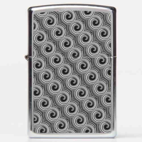 black and white swirls modern contempory  zippo lighter