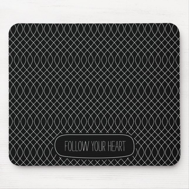 Black and White Swirls Mouse Pad (Front)