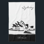 Black and White Sydney, Australia Kitchen Towel<br><div class="desc">Black and White Towel. Or you can choose your own background color. Click the CUSTOMIZE IT button to change background color or even add your own text. LOOK FOR MORE DESIGNS AT: www.zazzle.com/designsbydonnasiggy* The Asterisk at the end of the web address will help make more money for the artist with...</div>