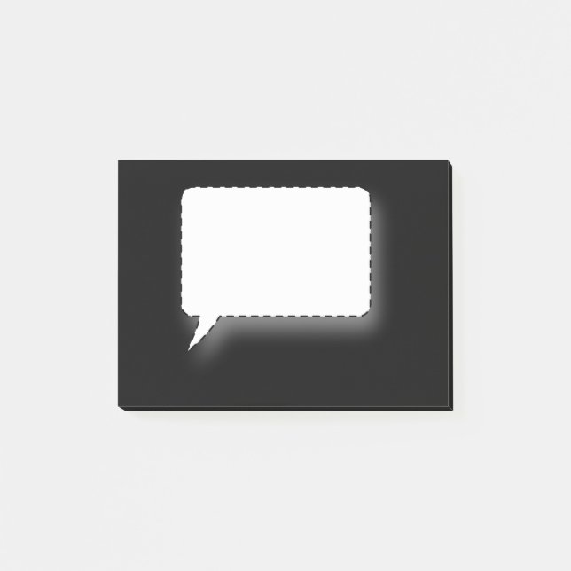 Black and White Talk Bubble Personalized Name Post-it Notes (Front)