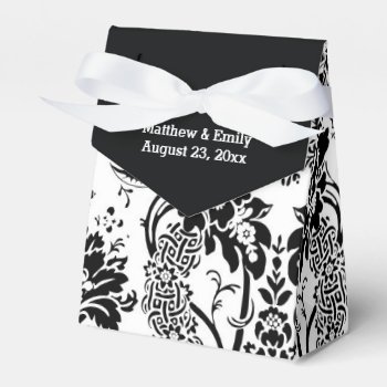 Black And White Tapestry Wedding Favor Boxes by bridalwedding at Zazzle