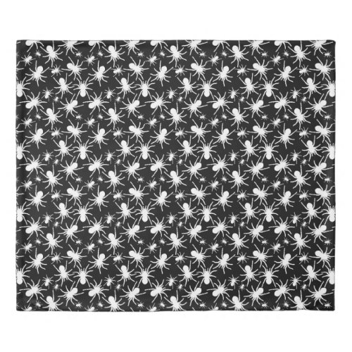 Black and White Tarantula Spider Pattern Duvet Cover