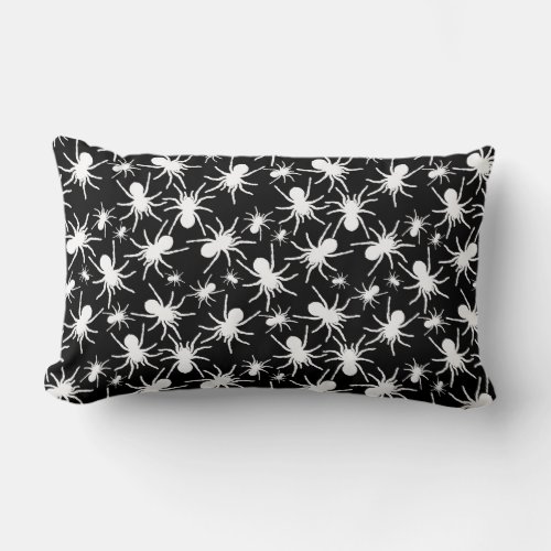 Black and White Tarantula Spider Pattern Lumbar Pillow