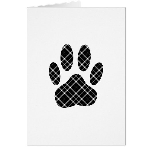 Black And White Tartan Dog Paw Print (Front)