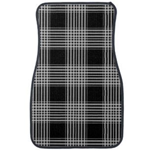 Black and White tartan plaid Car Floor Mat