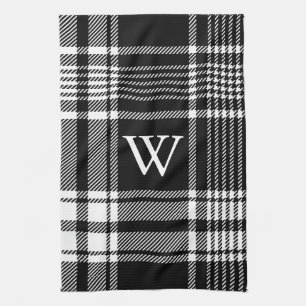 Black and White Tartan Plaid Kitchen Towel