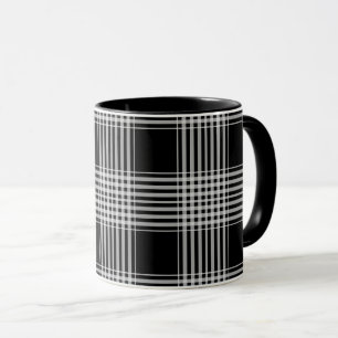 Black and White tartan plaid Mug