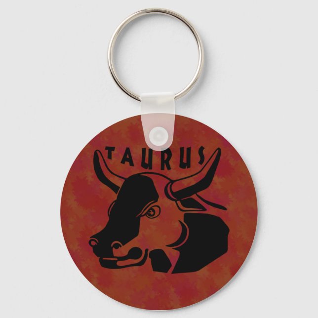 Black and White Taurus Keychain (Front)