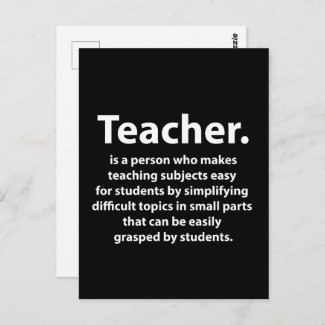 Black and White Teacher Appreciation Postcard