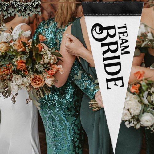 Black and White Team Bride Pennant  Pennant Flag