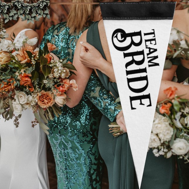 Black and White Team Bride Pennant  Pennant Flag (Creator Uploaded)