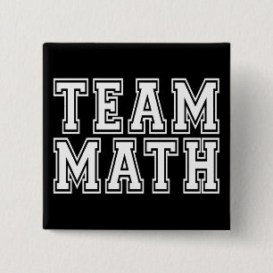 Black and White Team Math Pinback Button