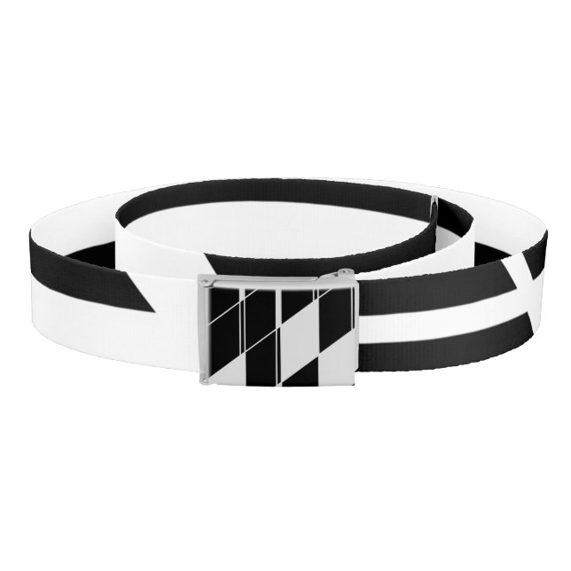 Black and White Techno Design Geometric Grid Style Belt (Coil)