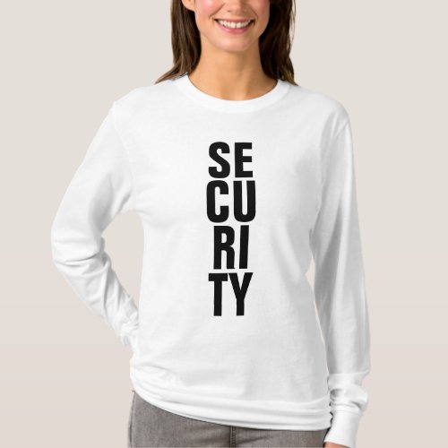 Black And White Template Custom Womens Security T_Shirt