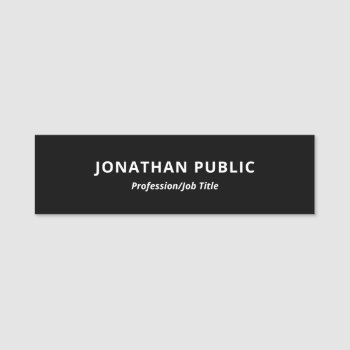 Black And White Template Modern Professional Clean Name Tag by art_grande at Zazzle