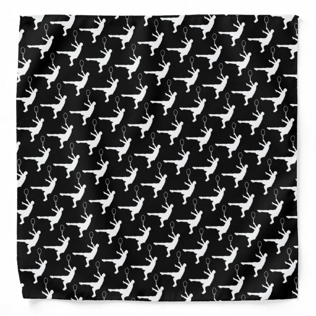 Black and white tennis bandana sweatband headband (Front)