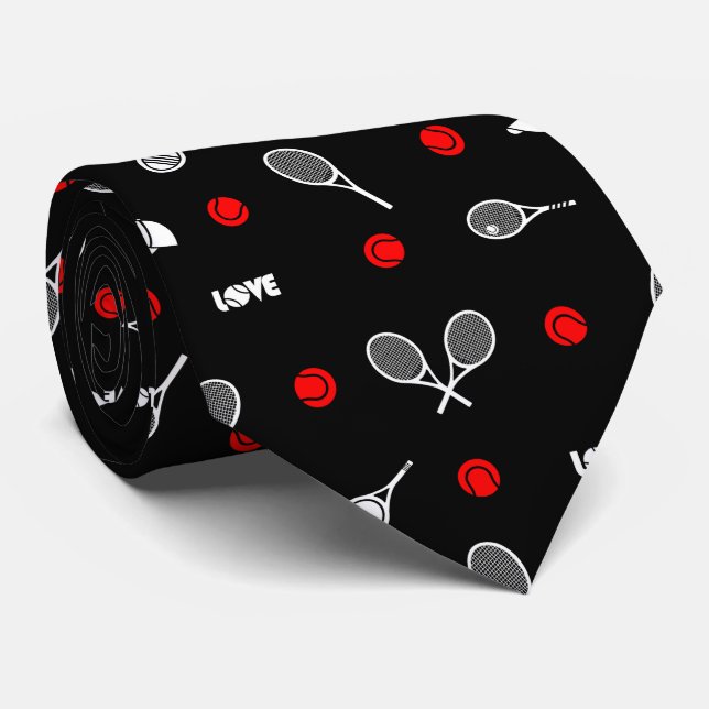  🎾black and white tennis🎾 neck tie (Rolled)