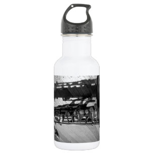Black and White Tenor Saxophone Stainless Steel Water Bottle