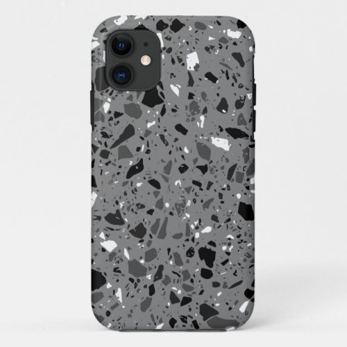 black and white terrazzo design iPhone 11 case