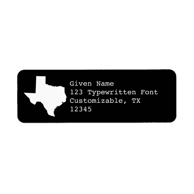 Black and White Texas Label (Front)