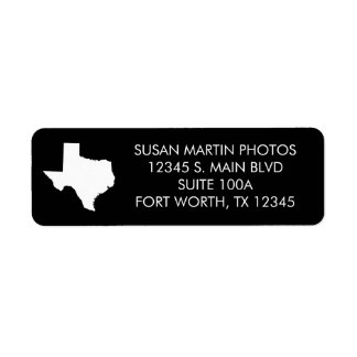 Black and White Texas Modern Minimalist Label